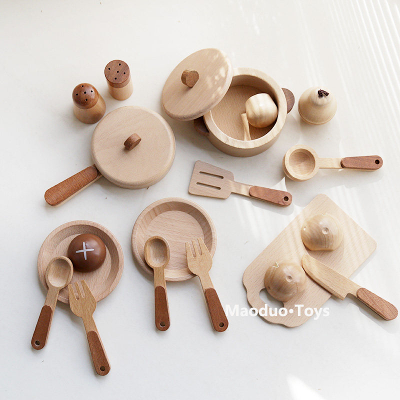 Kids Toys Kitchen Set - Mainan Dapur Kayu Beech Maoduo untuk