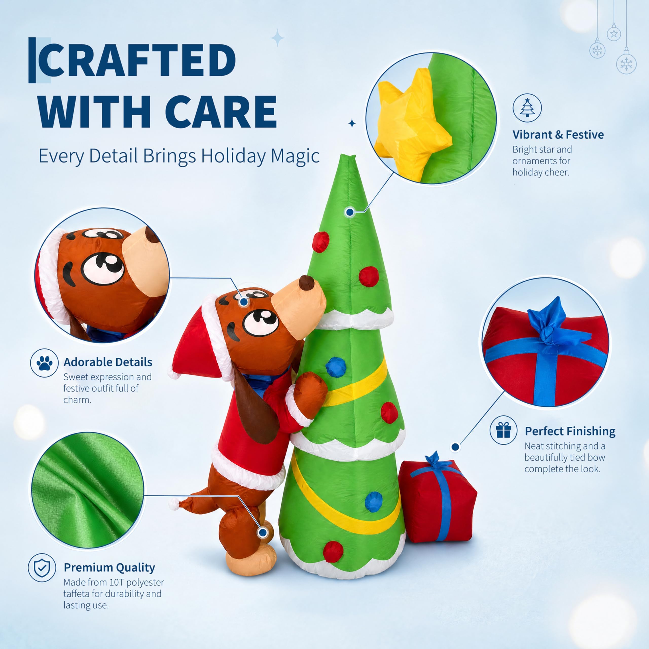 Anjing Natal Tiup Raksasa 7 ka - Kids Yard Toys ulasan dan harga